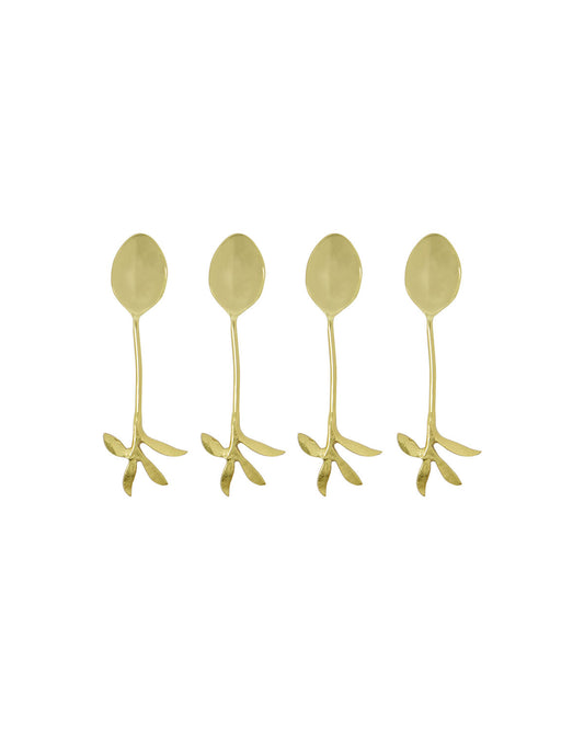 Set de 4 petites cuillères – Finition or vieilli