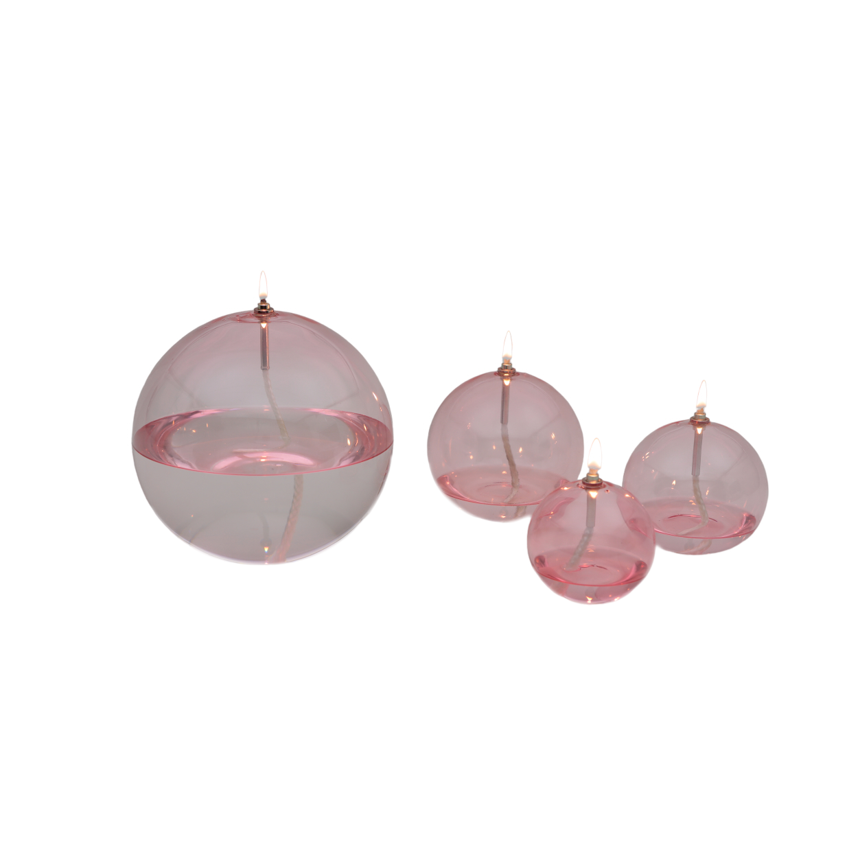 Lampe à huile sphère lisse pink (S, M, XL) - L'essentiel