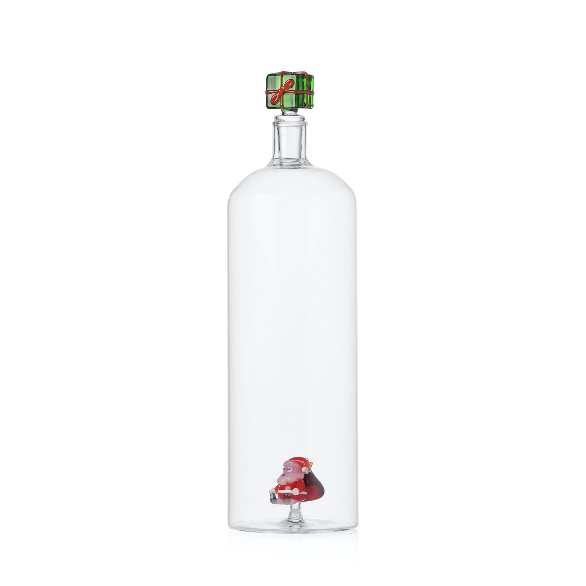 Bouteille en verre Père Noël avec hotte – Collection Christmas Tales