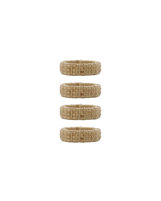 Set de 4 ronds de serviette en bambou