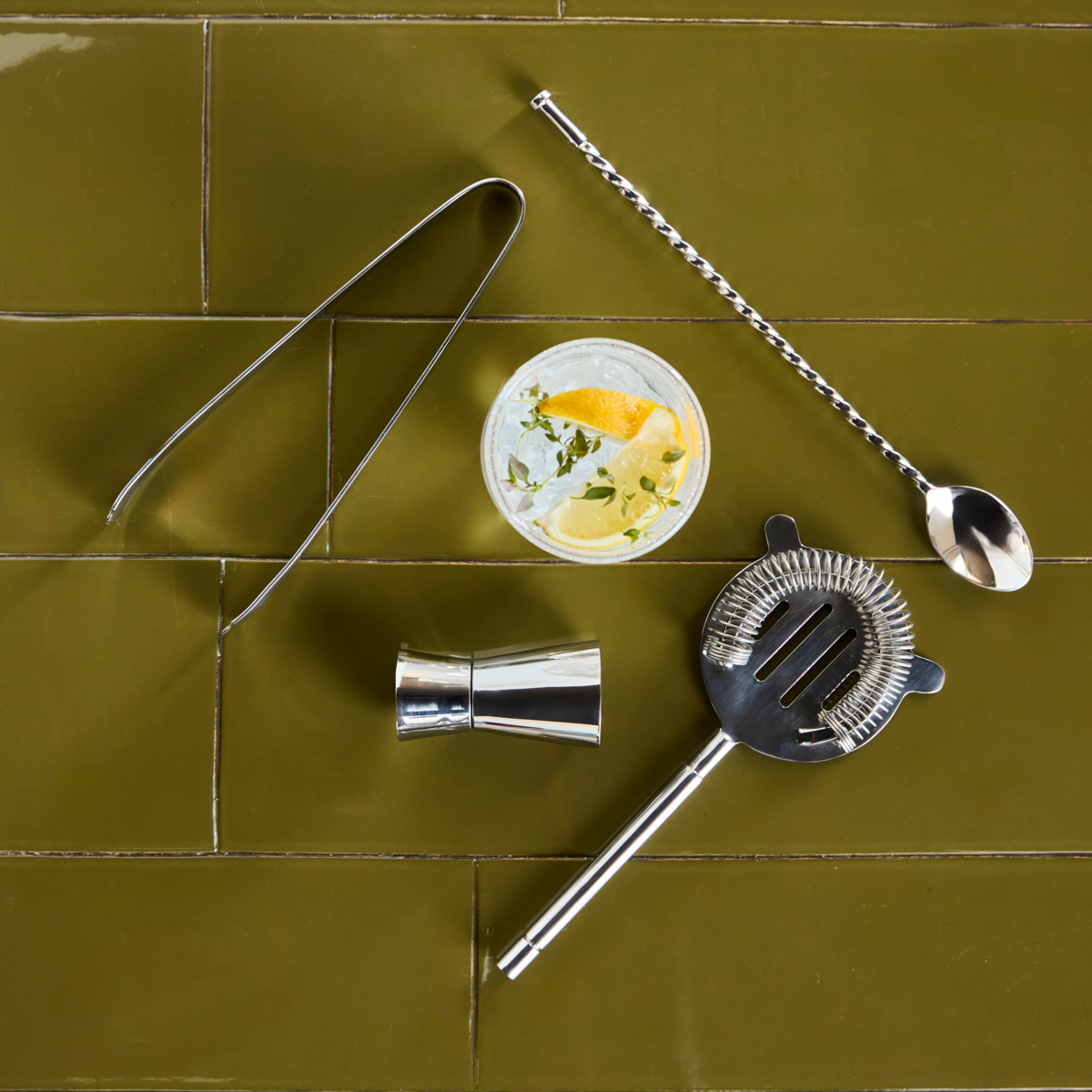 Set cocktail, Finition argentée