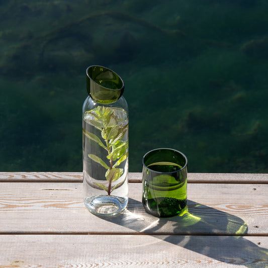 Carafe vert  / blanc