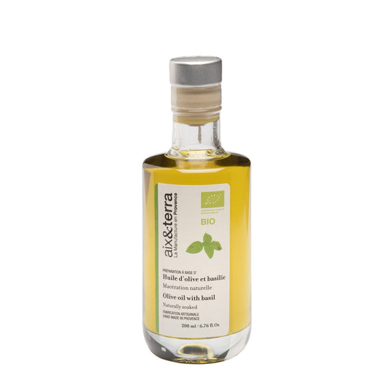 Huile d'olive au basilic BIO