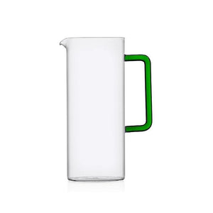 Carafe en verre anse verte