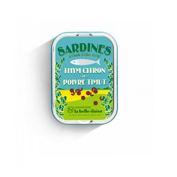 Produits de la mer Sardines à l'huile d'olive, thym citron et poivre Timut - L'essentiel
