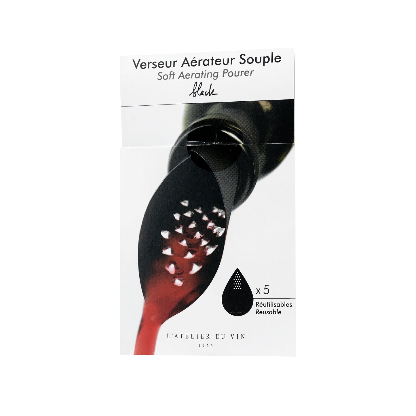 Accessoires vin et champagne Verseur aérateur souple noir - L'essentiel