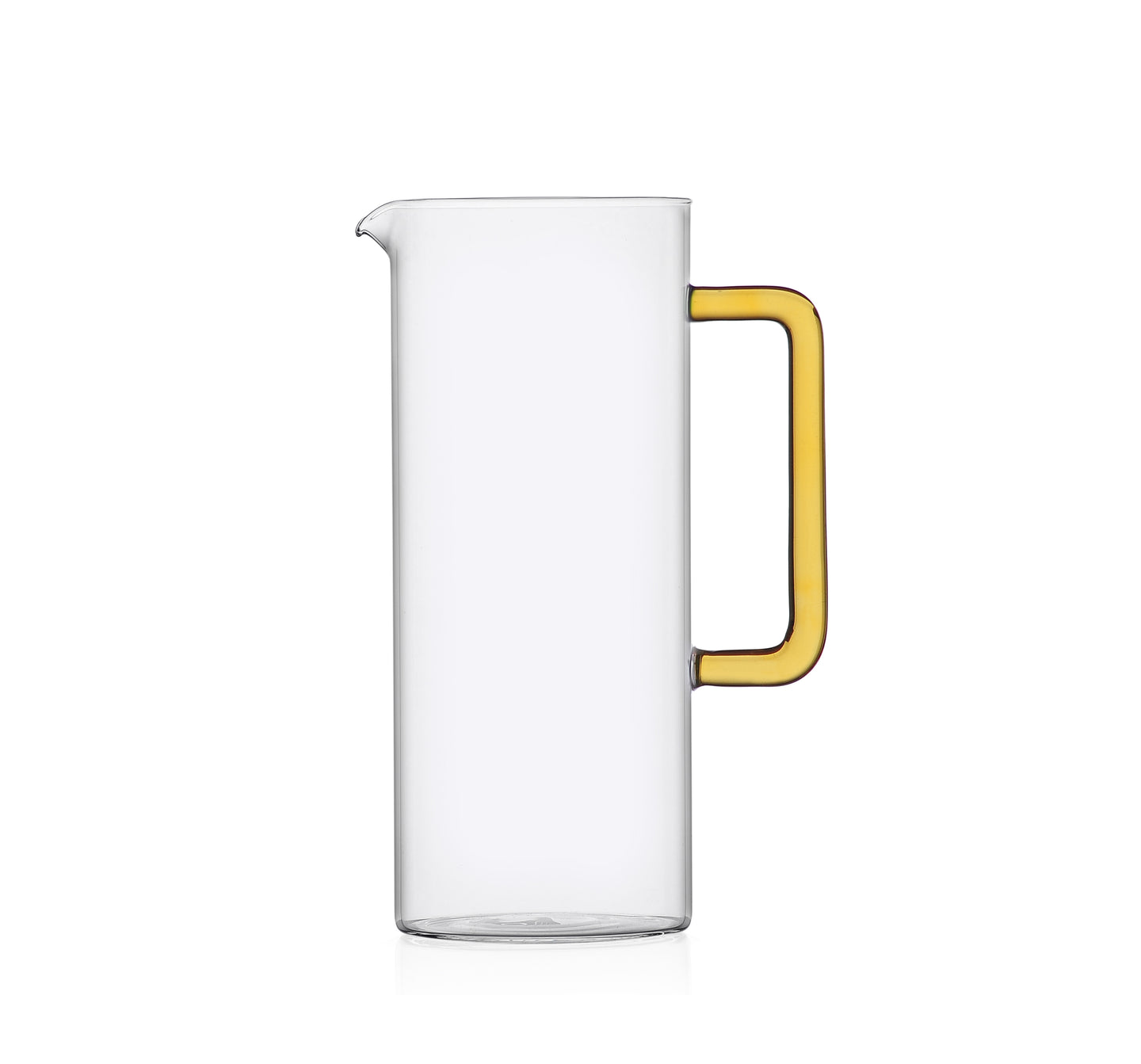 Carafe en verre anse jaune