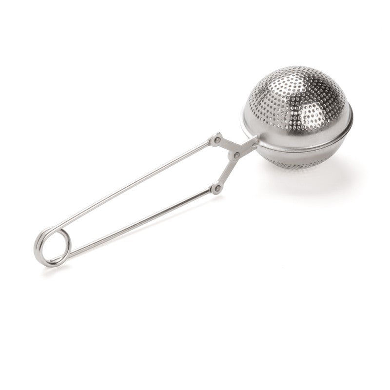 Cuillère/pince à thé ronde inox