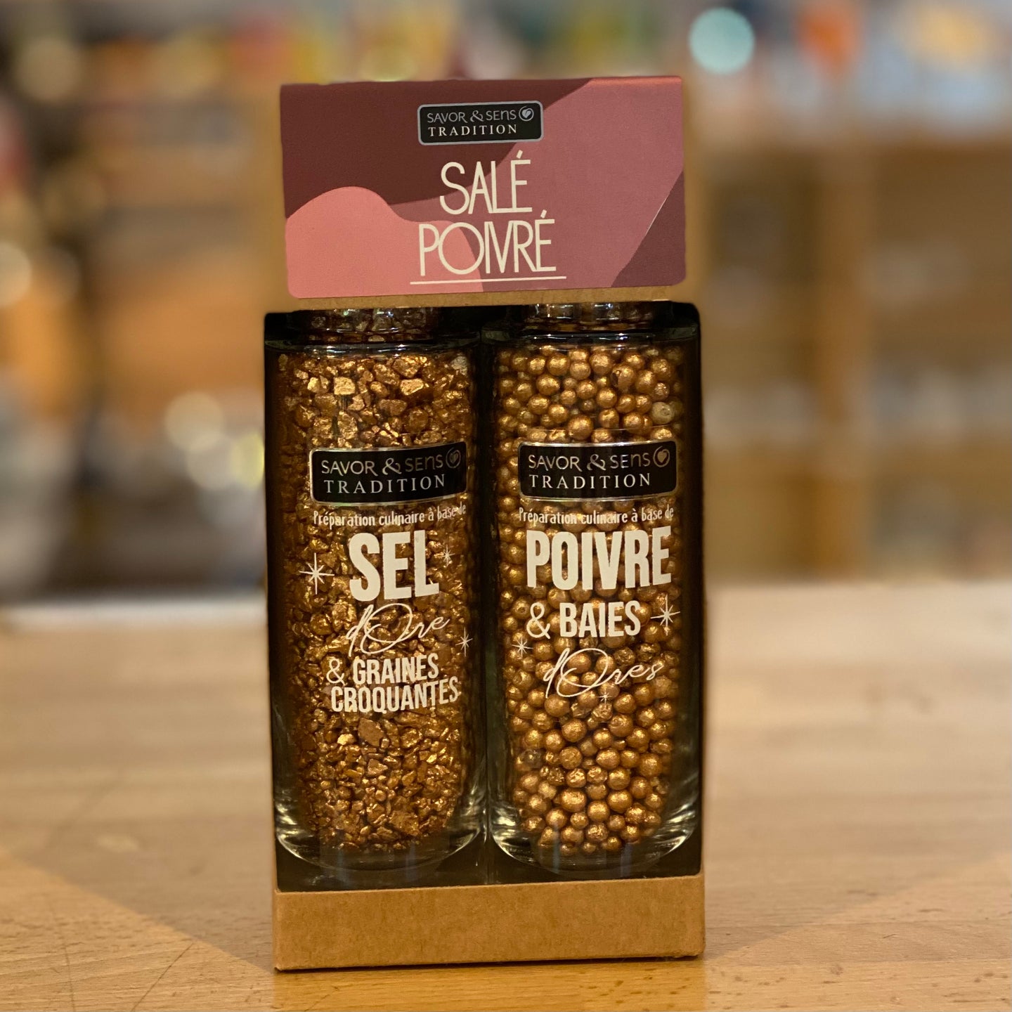 Coffret salé poivré doré