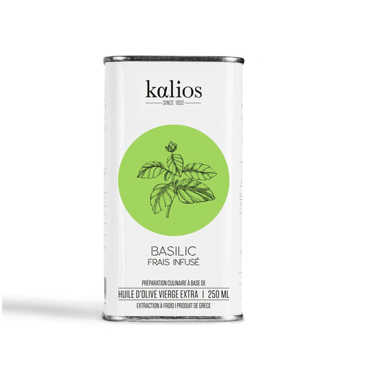 Huile d'olive infusée au basilic