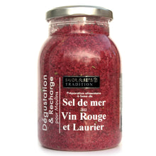 Charger l&#39;image dans la galerie, Sels, poivres, épices Sel de mer au vin rouge et laurier - L&#39;essentiel