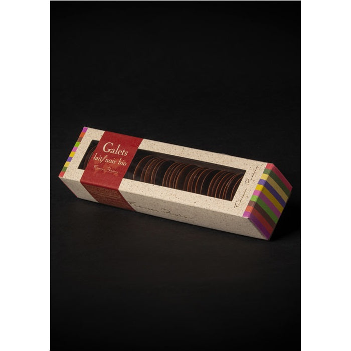 Réglette de galets BIO de chocolats laits et noirs