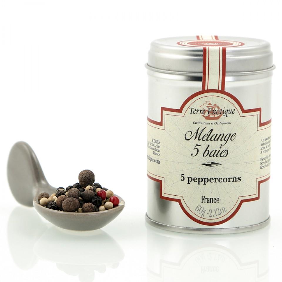 Sels, poivres, épices Mélange 5 baies - L'essentiel